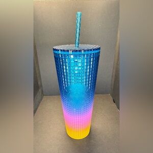Starbucks Blue, Pink, Yellow, Studded Tumbler with Straw